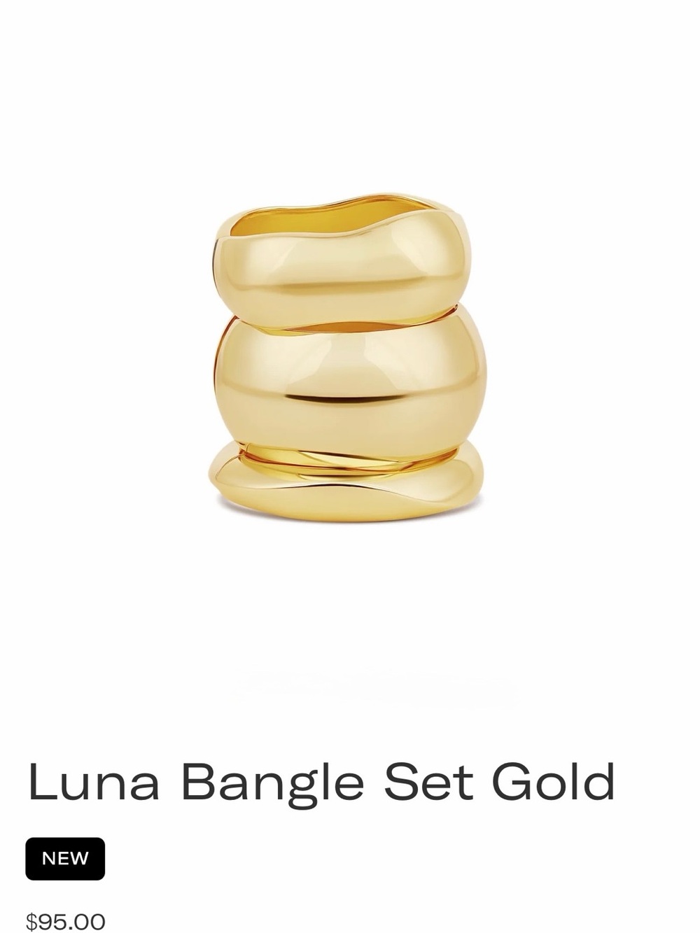 Luna Stacked 24k Gold-plated Bangle Set